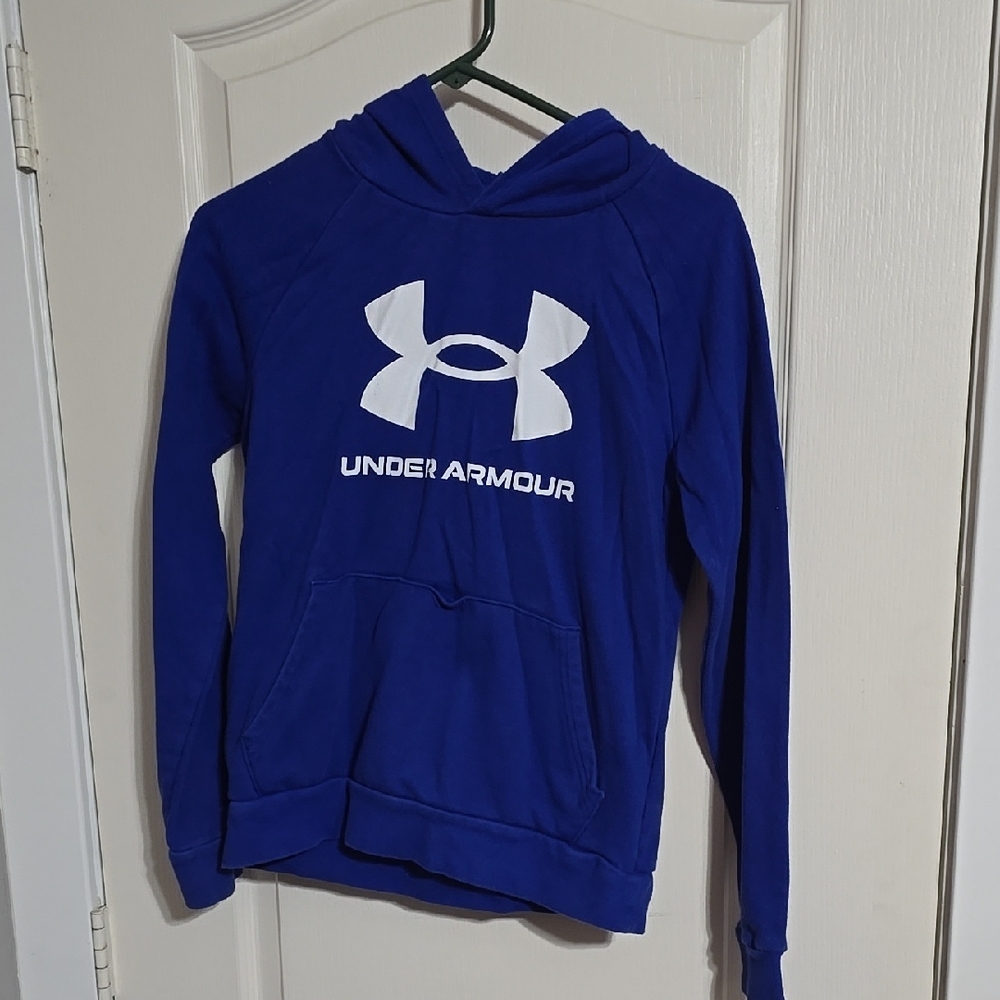 YOUTH LARGE Under Armour Blue Hoodie EUC